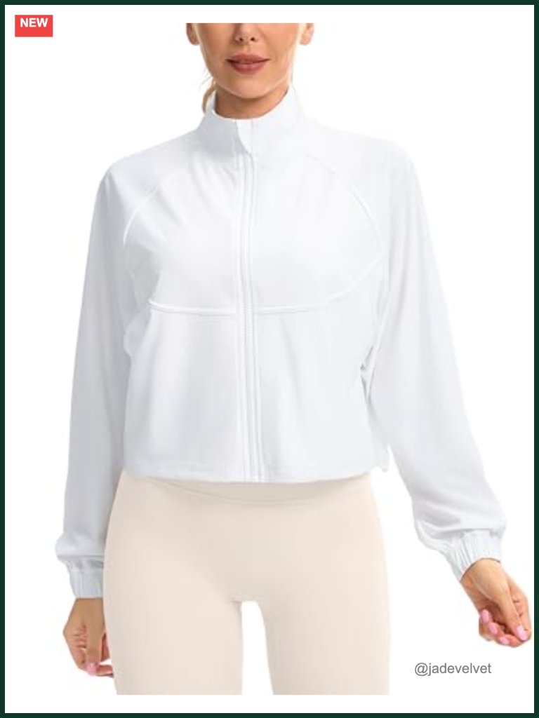 Lightweight Upf 50+ Sun Protection Cropped Hiking Jacket